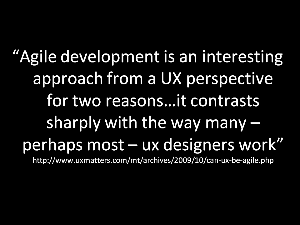 UX and Agile contrast